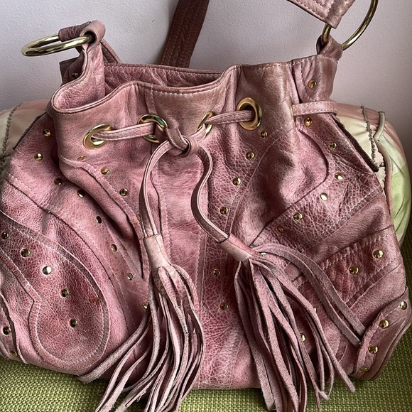 BULGA Pink Leather Purse, good hardware, fine worn condition, amazing find!! - Picture 1 of 10